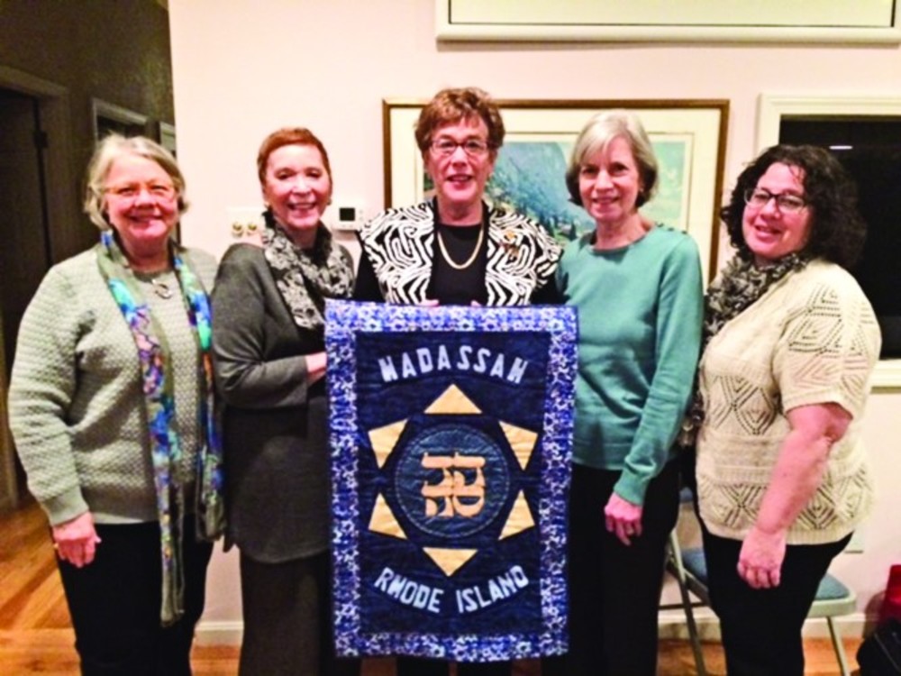 At the recent Hadassah Rhode Island officer installation, left to right, are Betty Ann Israelit, Karen Dannin, Sue Mayes, Judy Silverman and Leah Ross-Coke.
